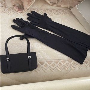 Black Evening Gloves and Bag